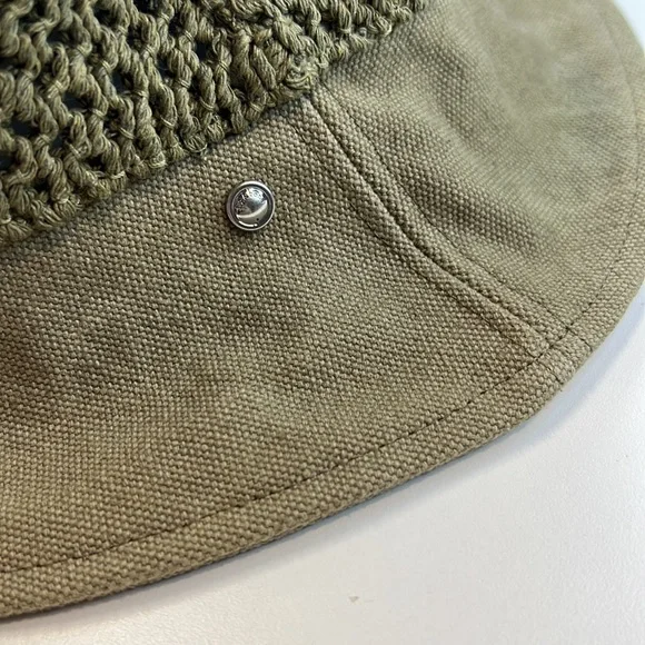Rag & Bone “Nando” Bucket Hat, Safari Khaki w/ Netting Details, NWT!